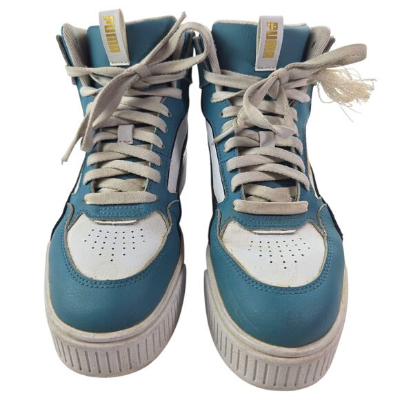 Puma | Blue & White Karmen Rebelle Mid Platform Sneaker | Size 6.5 - Picture 3 of 7